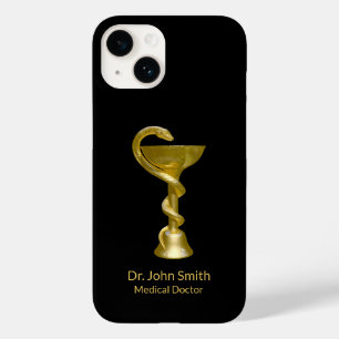 Classy Medical Bowl Hygieia Gold Snake Caduceus Case-Mate iPhone 14 Hoesje