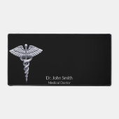 Classy Medical Caduceus Silver op Black Bureaumat (Voorkant)