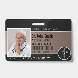 Classy Medical Rod van Asclepius Silver Foto ID Badge