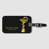 Classy Medical Snake Bowl Hygieia Gold Caduceus Bagagelabel (Voorkant (horizontaal))