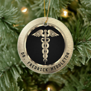 Classy Medical 👨 ‍ ⚕️ - Zwart en goud Keramisch Ornament