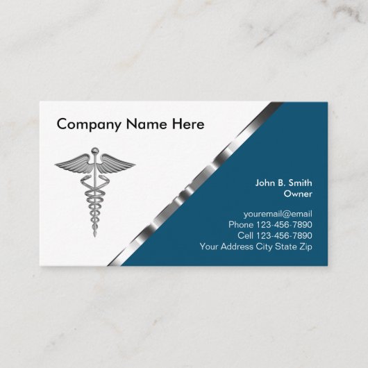 Classy Medische Caduceus Visitekaartjes (Voorkant)
