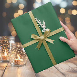 Classy Medium Dark Christmas Green Wrapping Paper Cadeaupapier