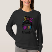 Classy Meme Life Messy Bun Rainbow Leopard Moeder' T-shirt (Voorkant)