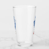 Classy  Merry Kerstblauw Toile Deer Glas (Rechts)