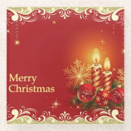 Classy Merry Onderzetter met kerstglas Glazen Onderzetter