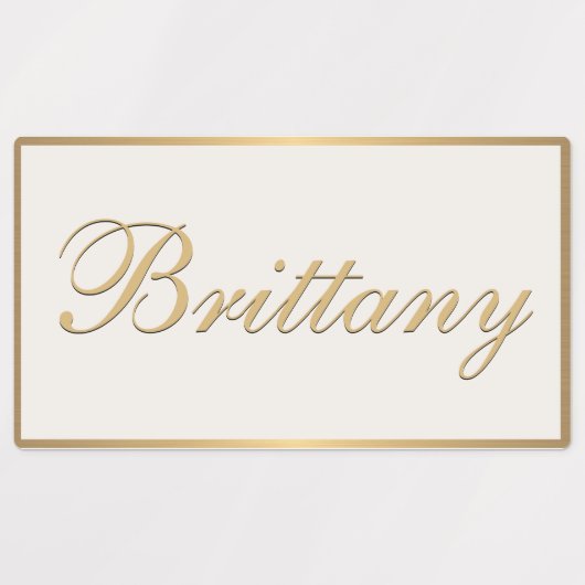 Classy Metallic Gold Persoonlijk Kind Labels (Design 2)