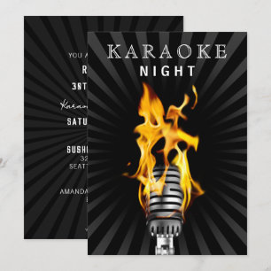 Classy Mic 30th Birthday Karaoke Night Party Kaart