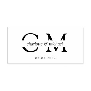 Classy, minimaal, monogram 	rubberstempel