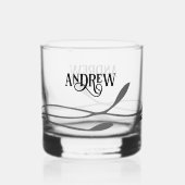 Classy MiniMal Black Design met naam Whisky Glas (Voorkant)