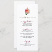 Classy Minimal Pink Rose Design Flat Menu (Voorkant / Achterkant)