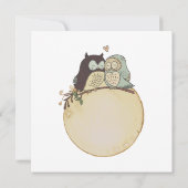 Classy minimalistisch, uilen in de liefde bedankkaart (Achterkant)