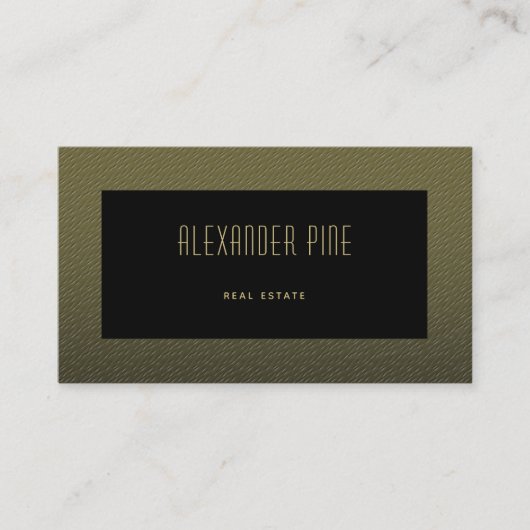 Classy minimalistische QR-code Black Gold Professi Visitekaartje (Voorkant)