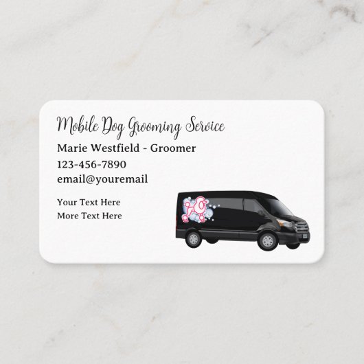 Classy Mobile Dog Grooming Visitekaartjes (Voorkant)