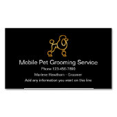 Classy Mobile Pet Grooming Elegant Design Visitekaartje Magneet (Voorkant)