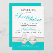 Classy Mode Blue Theme Sweet Sixteen Birthday Kaart (Voorkant / Achterkant)