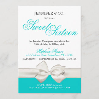 Classy Mode Blue Theme Sweet Sixteen Birthday Kaart