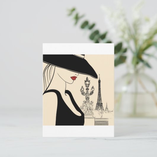 Classy  Mode in Parijs Briefkaart (Staand voorkant)