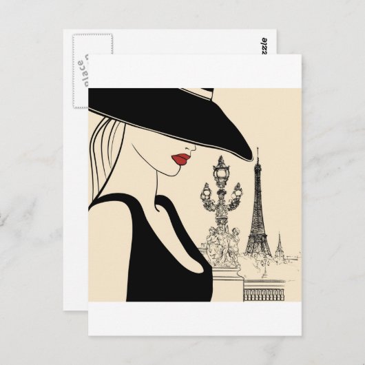 Classy  Mode in Parijs Briefkaart (Voorkant / Achterkant)