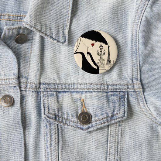 Classy Mode in Parijs Ronde Button 5,7 Cm (In situ)