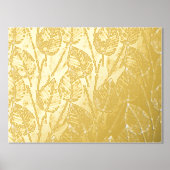 Classy Modern Abstract Leaves Art Pattern Gold Folie Afdrukken (Voorkant)