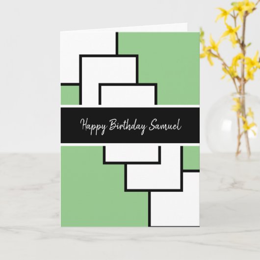 Classy Modern Abstracte verjaardag Kaart (Gele Bloem)