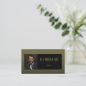 Classy Modern Black Gold Professional Foto Visitekaartje (Staand voorkant)