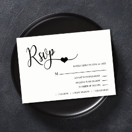 Classy Modern Black & White Menu Weddenschap