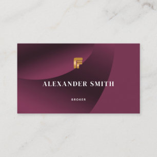 Classy Modern Burgundy Gold Professional Foto Visitekaartje