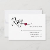 Classy Modern BURGUNDY & White RSVP Menu Mariage (Devant)