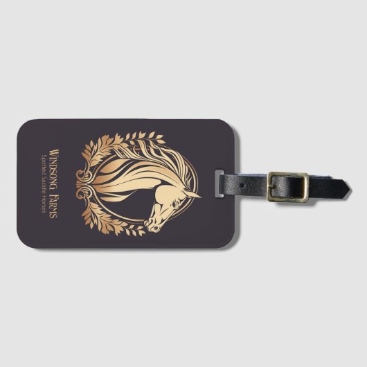 Classy Modern Custom Horse Boerderij Equine Bagagelabel (Voorkant (horizontaal))