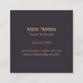 Classy Modern Custom Horse Boerderij Equine Vierkante Visitekaartje (Achterkant)