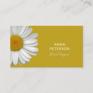 Classy Modern Elegant Daisy Flower  Gold Visitekaartje
