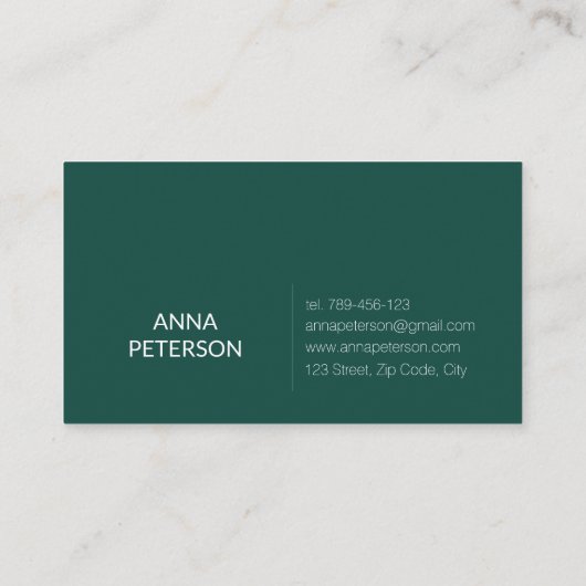 Classy Modern Elegant Daisy Flower on Teal Visitekaartje (Achterkant)