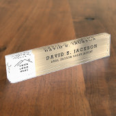 Classy Modern Executive Gold Professional Naambordje (Zijkant)