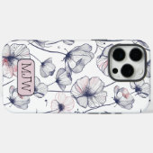 Classy Modern Floral Botanical Monogrammed iPhone Case-Mate iPhone Case (Achterkant (horizontaal))