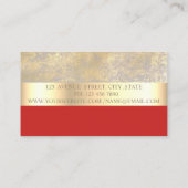 Classy Modern Geometric, Abstract Faux Gold, rood Visitekaartje (Achterkant)