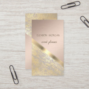 Classy Modern Geometric, Abstract Faux Gold Visitekaartje