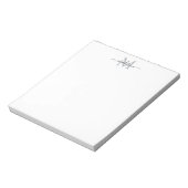 Classy Modern Girly Script Monogram zwart grijs Notitieblok (Gedraaid)