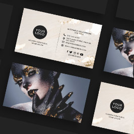 Classy Modern Gold Foil Logo Foto's en sociale med Visitekaartje