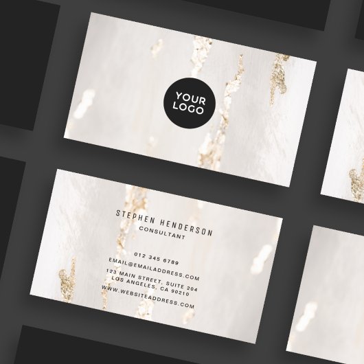 Classy Modern Gold Foil Logo Visitekaartjes