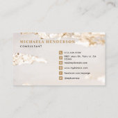 Classy Modern Gold Foil monogram & naam Visitekaartje (Achterkant)