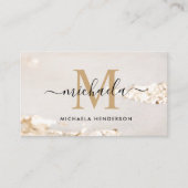Classy Modern Gold Foil monogram & naam Visitekaartje (Voorkant)
