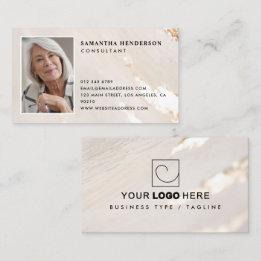 Classy Modern Gold Foil Professional Logo & Foto Visitekaartje