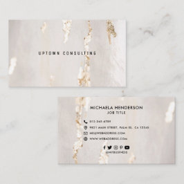 Classy Modern Gold Foil Social Icons Visitekaartje