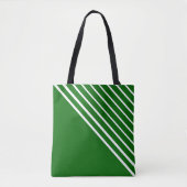 Classy Modern Green Diagonal Stripes Draagtas (Voorkant)