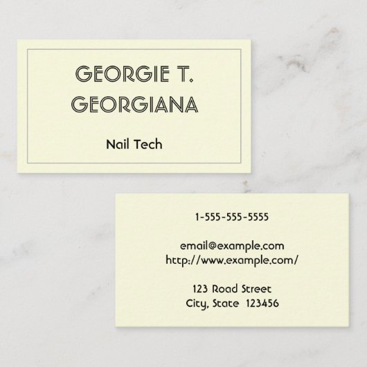 Classy & Modern Nail Tech Visitekaartje (Voorkant / Achterkant)
