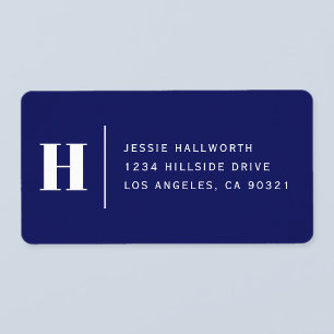 Classy Modern Navy Blue Return-adres Etiket