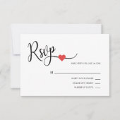 Classy Modern ROOD & WIT RSVP Menu Trouwen (Voorkant)