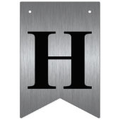 Classy Modern Silver en Black Birthday Banner (Tweede vlag)